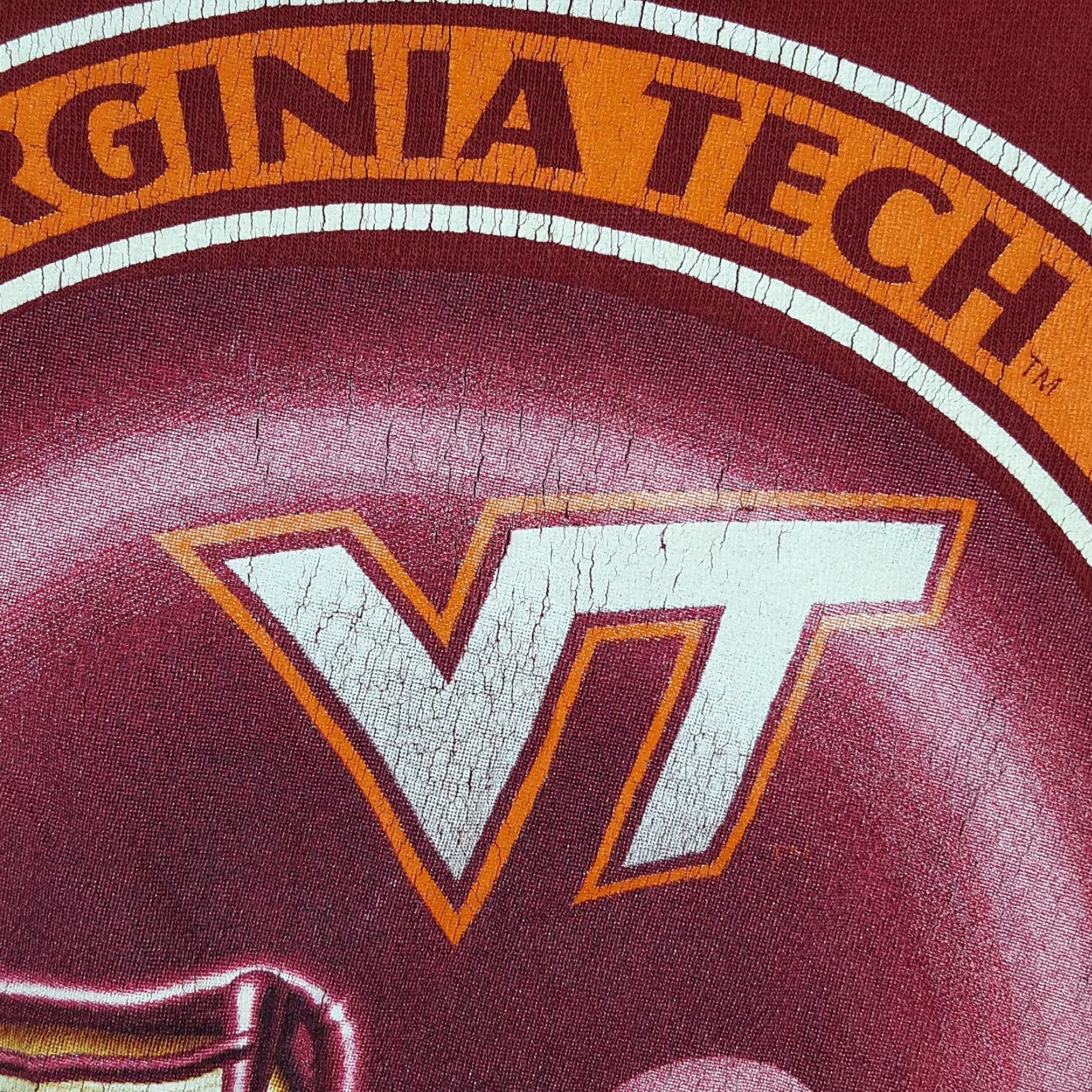 Delta Vintage NCAA Virginia Tech Hokies Football T-Shirt Men Medium Long Sleeve Red 90s College Retro Y2K Size US M / EU 48-50 / 2 - 4 Thumbnail