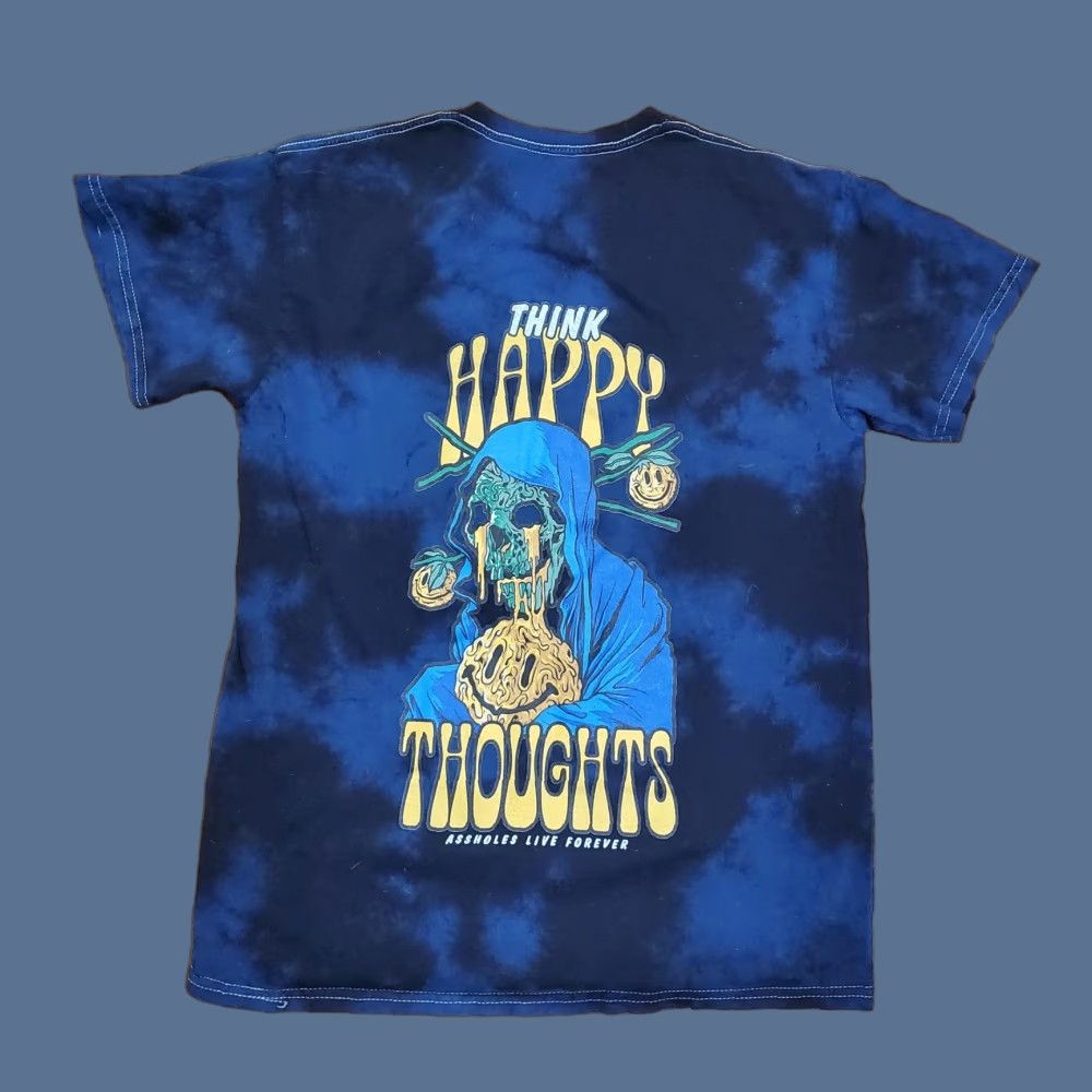 Vintage Assholes Live Forever Shirt Mens M Blue Think Happy Thoughts Graphic Tee Size US M / EU 48-50 / 2 - 1 Thumbnail