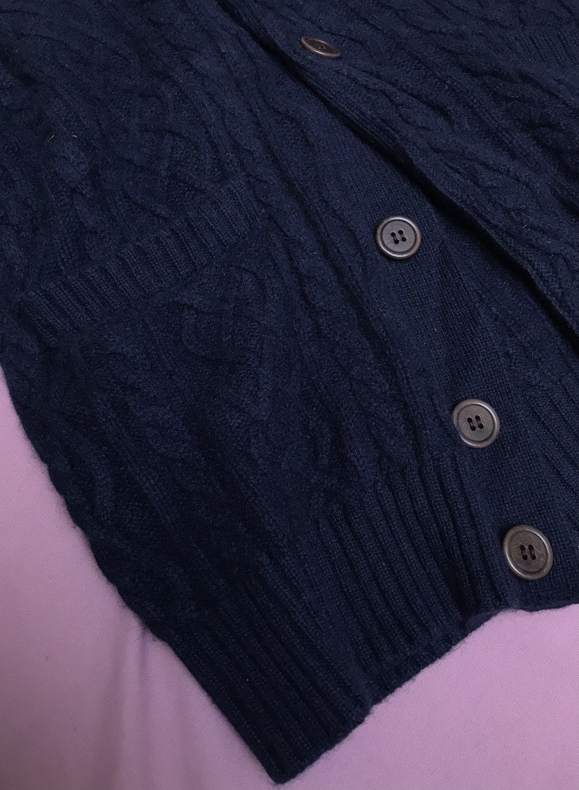 Other PURE CASHMERE CABLE KNIT SHAWL COLLAR CARDIGAN Size M / US 6-8 / IT 42-44 - 9 Thumbnail