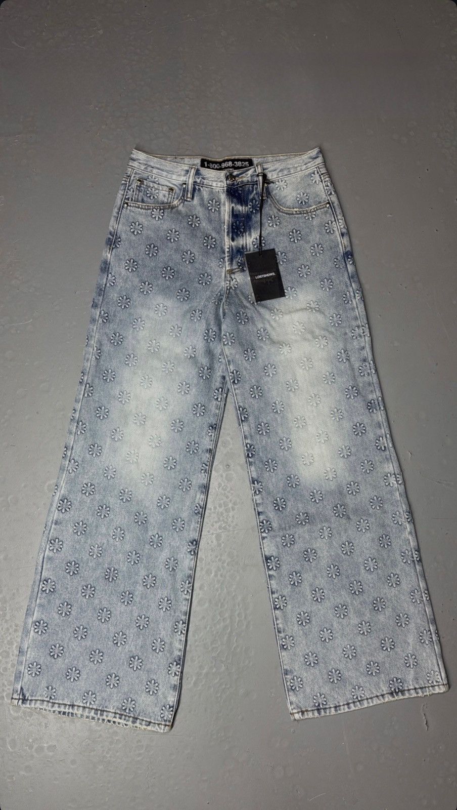 LOSTSHDWS Lost Shdws Embossed denim blue jeans Size US 36 / EU 52 - 1 Thumbnail