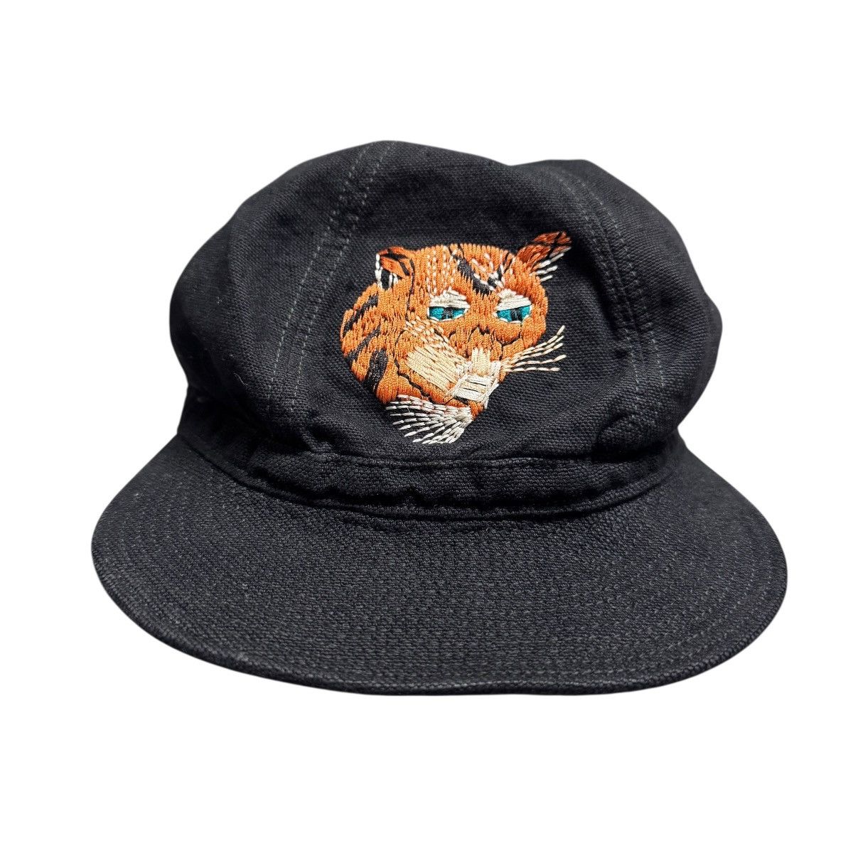 Kapital Kapital Tiger Embroidery Black Denim Mechanic Hats Size ONE SIZE - 2 Thumbnail