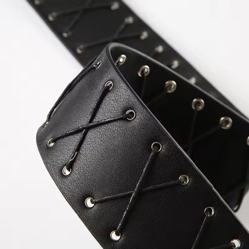 Japanese Brand × Vintage Vintage Bandage Tassels Pu Belt Y2K Hollow Out Size ONE SIZE - 7 Thumbnail