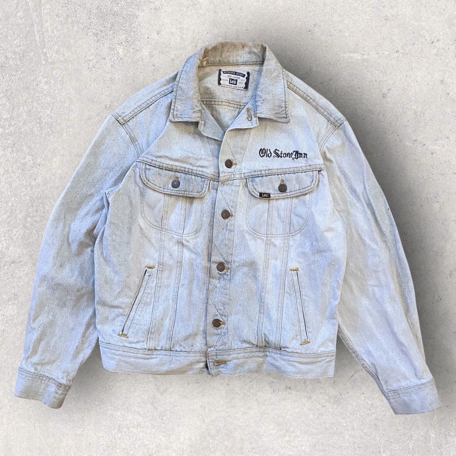 Lee × Vintage Vintage 90s Custom Biker Bar Denim Jacket Old Stone Inn Size US M / EU 48-50 / 2 - 2 Thumbnail