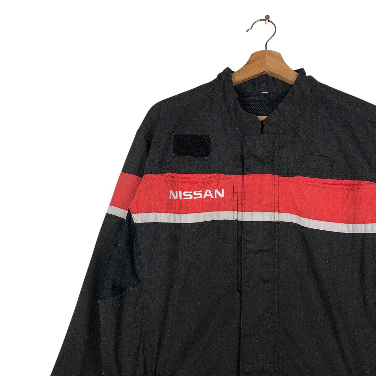 Japanese Brand 📌Vintage Overall Worker Racing Nissan Big Logo Spell Out Size US 38 / EU 54 - 9 Thumbnail