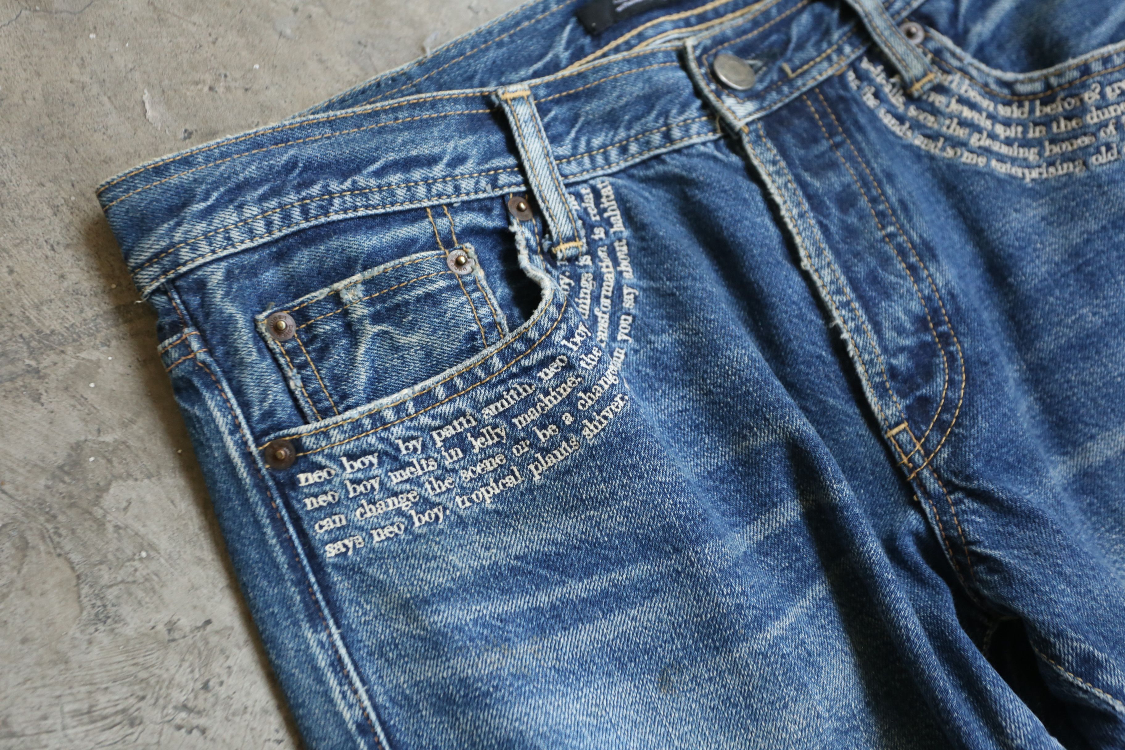Undercover Undercover - S/S 09 - "Neo Boy" Patti Smith Poem Denim Jean Size US 30 / EU 46 - 9 Thumbnail
