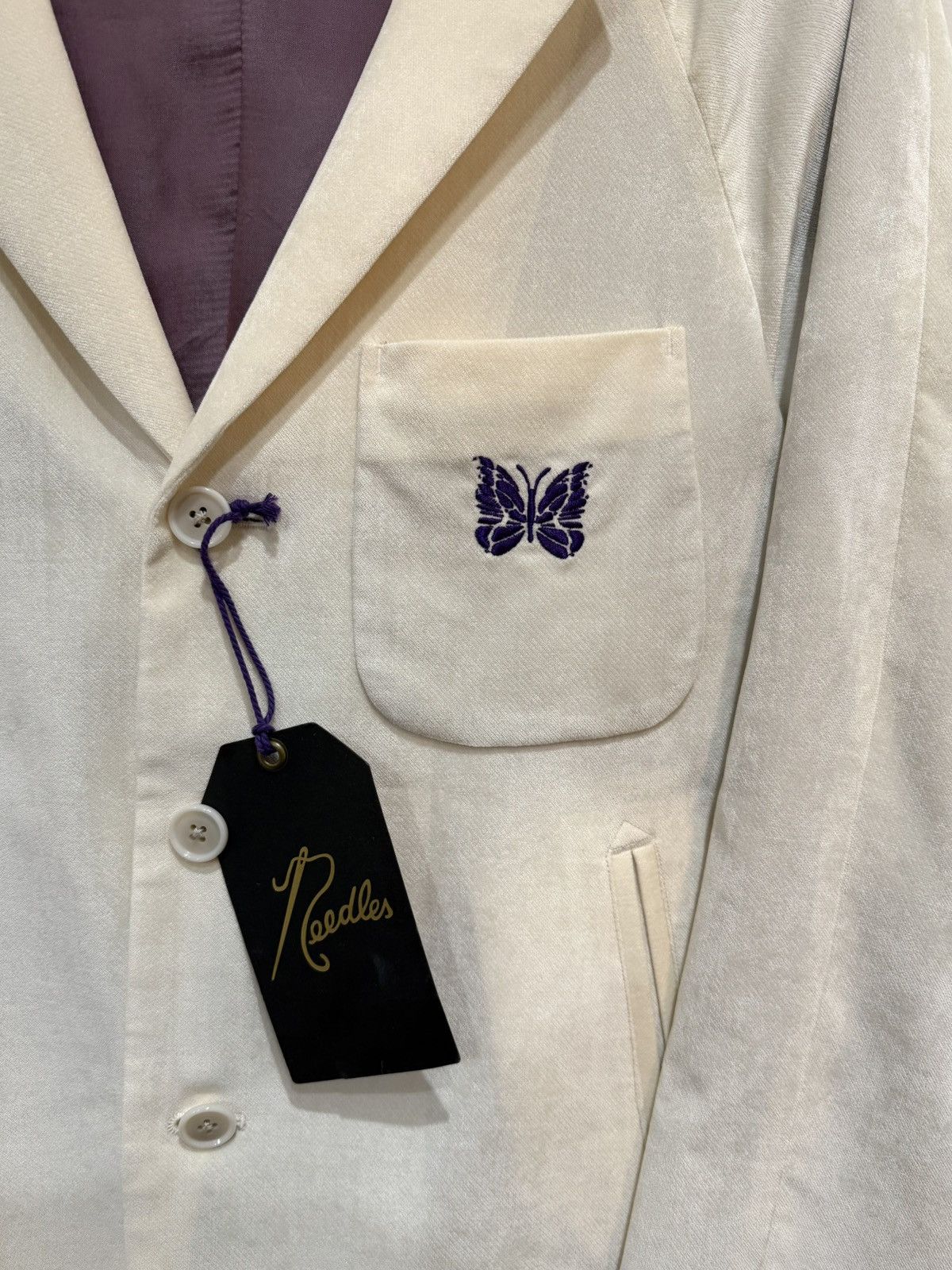 Needles Needles Rayon Purple Butterfly Jacket Blazer [S] Size US S / EU 44-46 / 1 - 2 Thumbnail