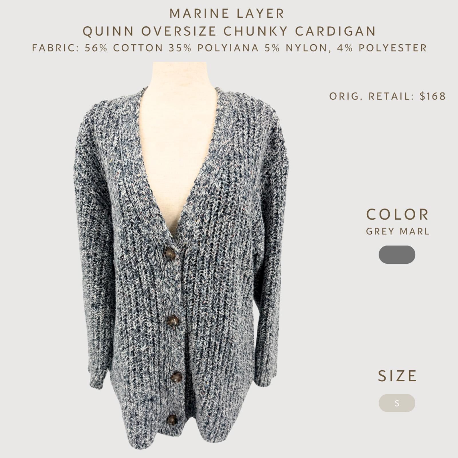 Marine Layer Marine Layer Quinn Chunky Cardigan Grey Marl S Size S / US 4 / IT 40 - 2 Thumbnail