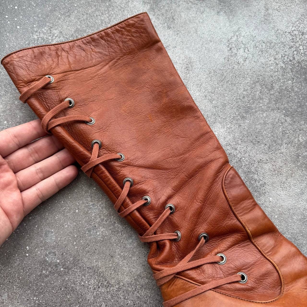 Dries Van Noten × Vintage Dries Van Noten Vero Cucio Vintage Leather Heel Boots Size US 7 / IT 37 - 9 Thumbnail