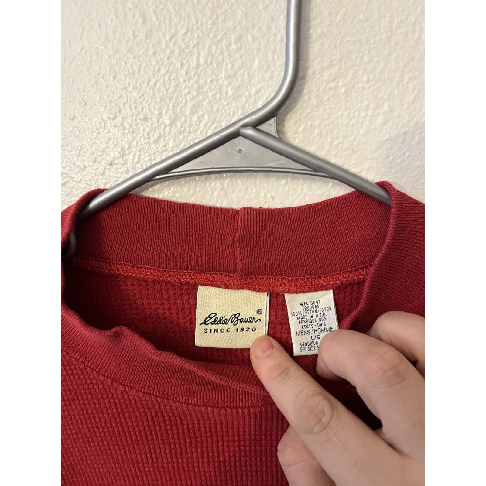 Eddie Bauer VTG Eddie Bauer Long Sleeve Mock Neck Top Red L Cotton USA Men Size US L / EU 52-54 / 3 - 2 Thumbnail