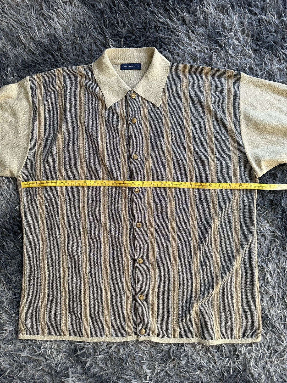 Adolfo Dominguez 90's Adolfo Dominguez knitted striped button up Size US XL / EU 56 / 4 - 8 Thumbnail
