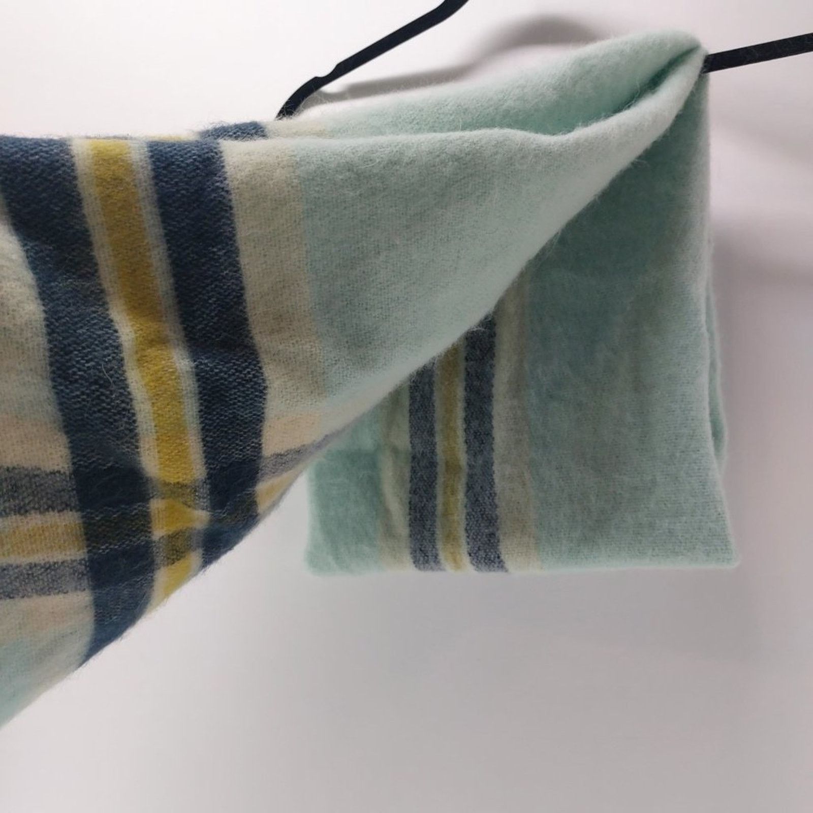 Steve Madden Steve Madden Fuzzy Scarf with Tassels Blue Navy Blue Size ONE SIZE - 7 Thumbnail