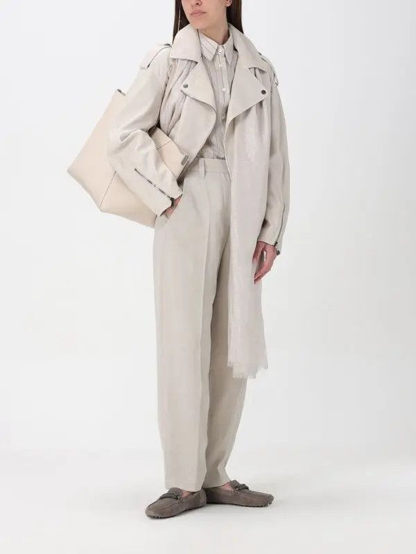 Brunello Cucinelli o1y0725 Striped Shirt in Beige Size 3XL / US 20-22 - 3 Thumbnail