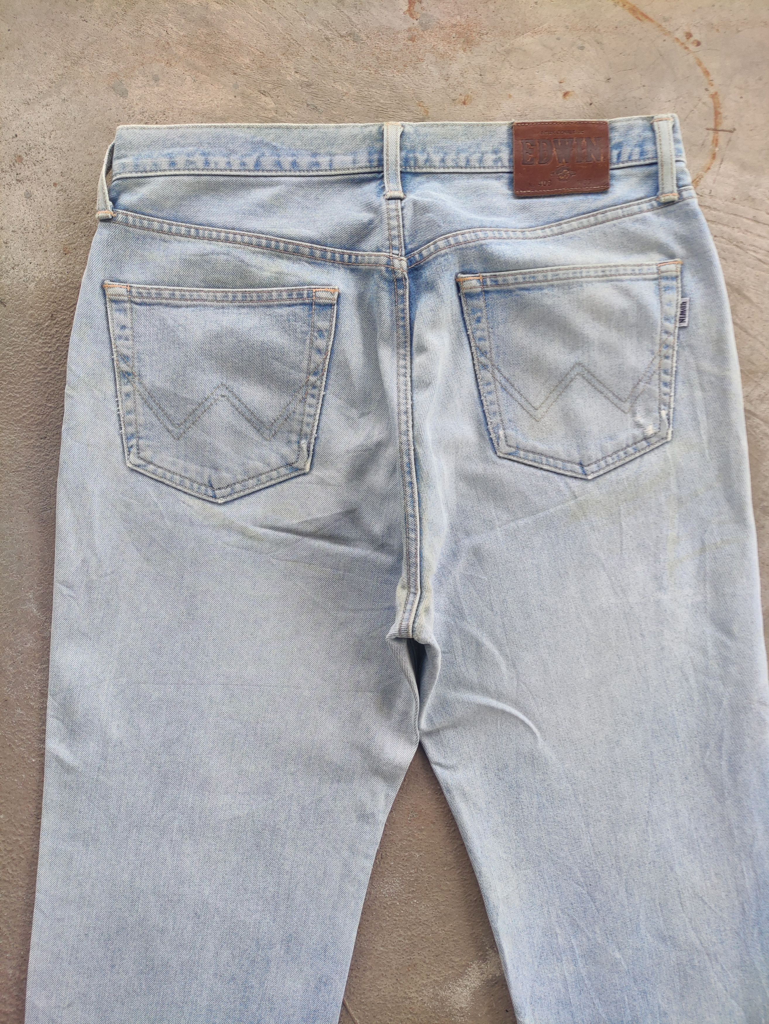 Vintage Edwin Jean Distressed Faded Denim Waist 35