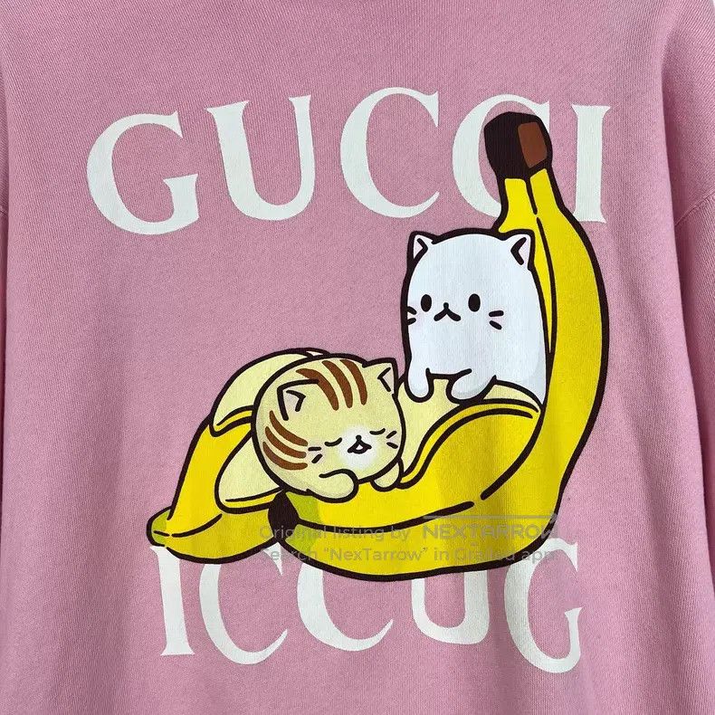 Gucci Gucci Pink cat banana print sweatshirt Size XS / US 0-2 / IT 36-38 - 5 Thumbnail