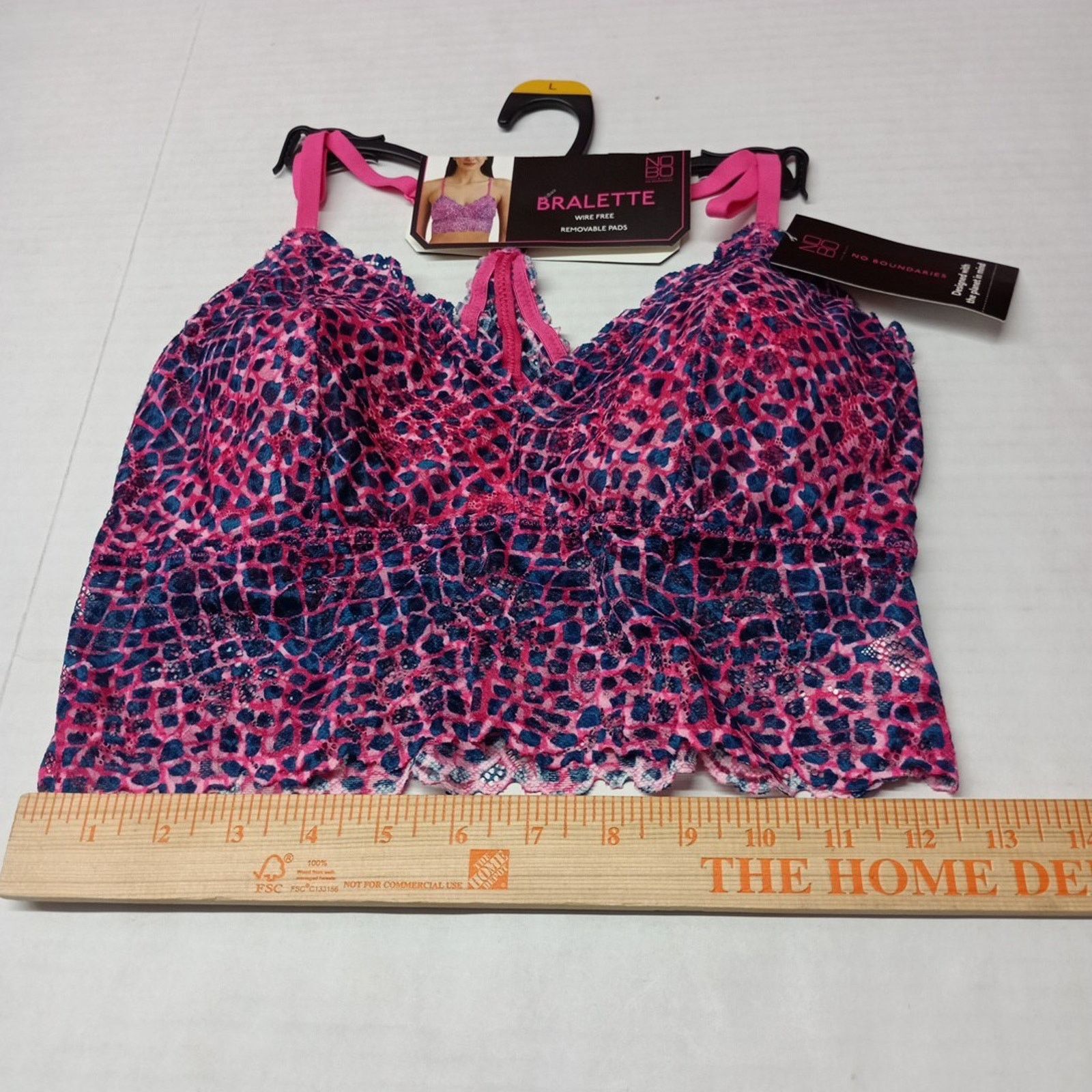 Other No Boundaries Women's Bralette Size L Longline Pink Blue Size ONE SIZE - 6 Thumbnail