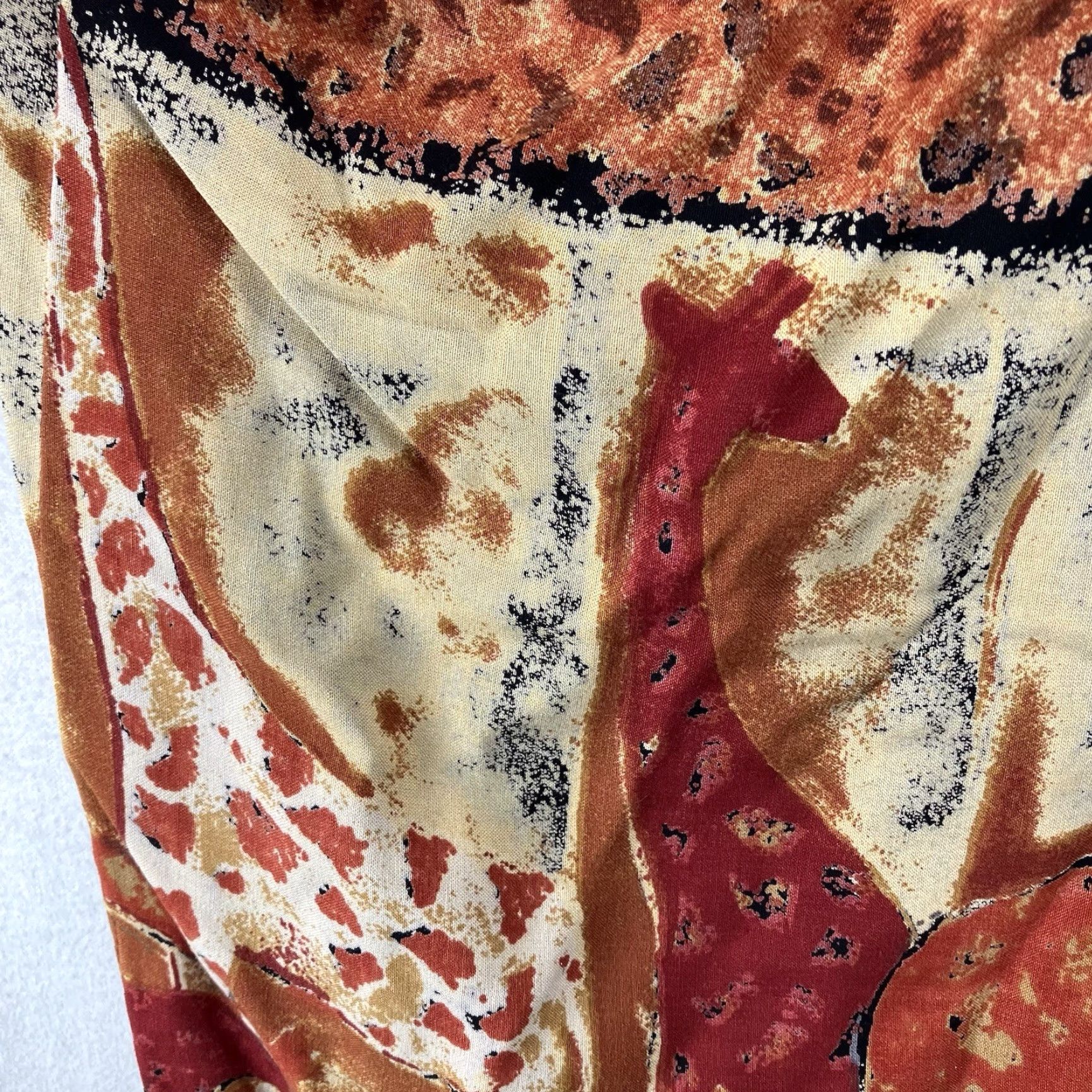 Vintage VINTAGE K Women Giraffe Tunic 22W Plus Women Round Neck Short Sleeve Rayon Button Closure Animal Print Safari 80s 90s Leopard Nature USA Size 3XL / US 20-22 - 5 Thumbnail