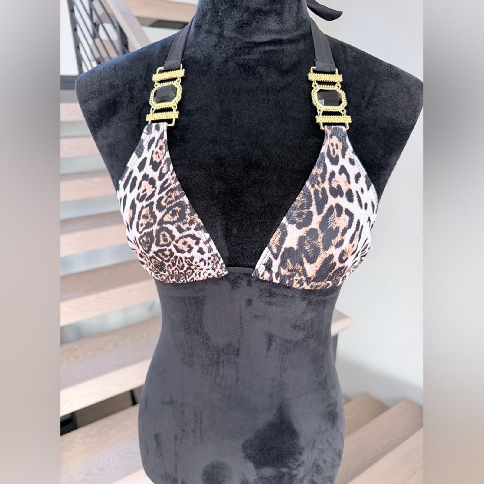 Other Leopard Print Bikini Top Swim Bathing Top size S Size ONE SIZE - 4 Thumbnail