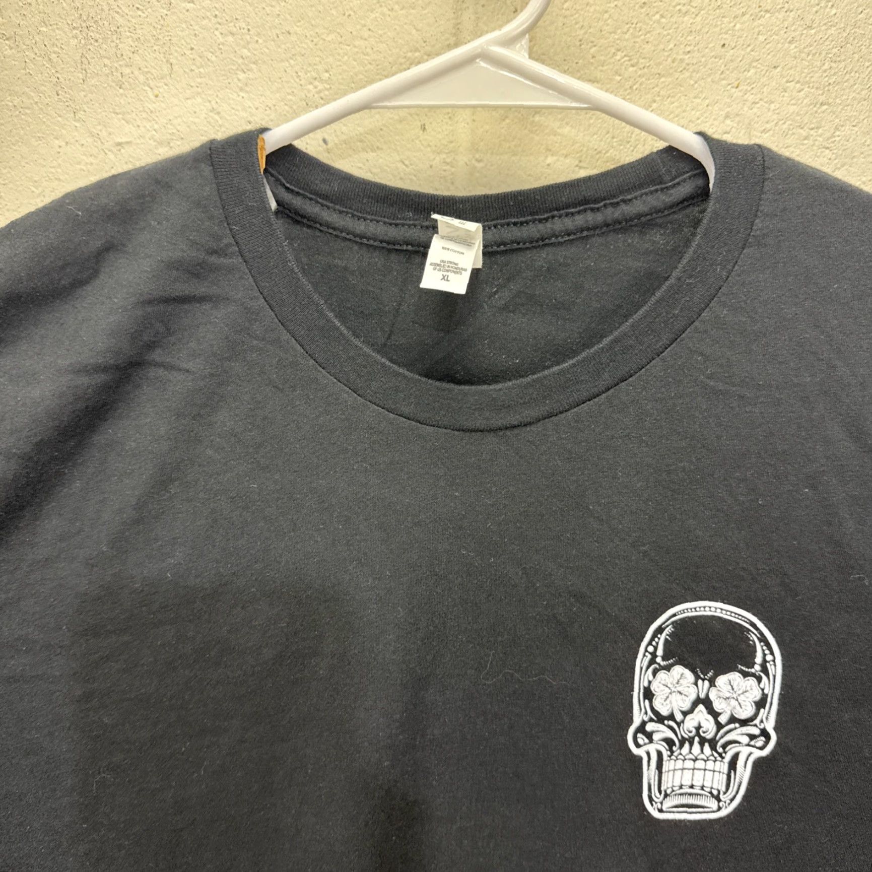 Vintage Lucky Bastard Saloon Mens XL Black Shirt Nashville TN Tattoo Style Skull Biker Size US XL / EU 56 / 4 - 4 Thumbnail