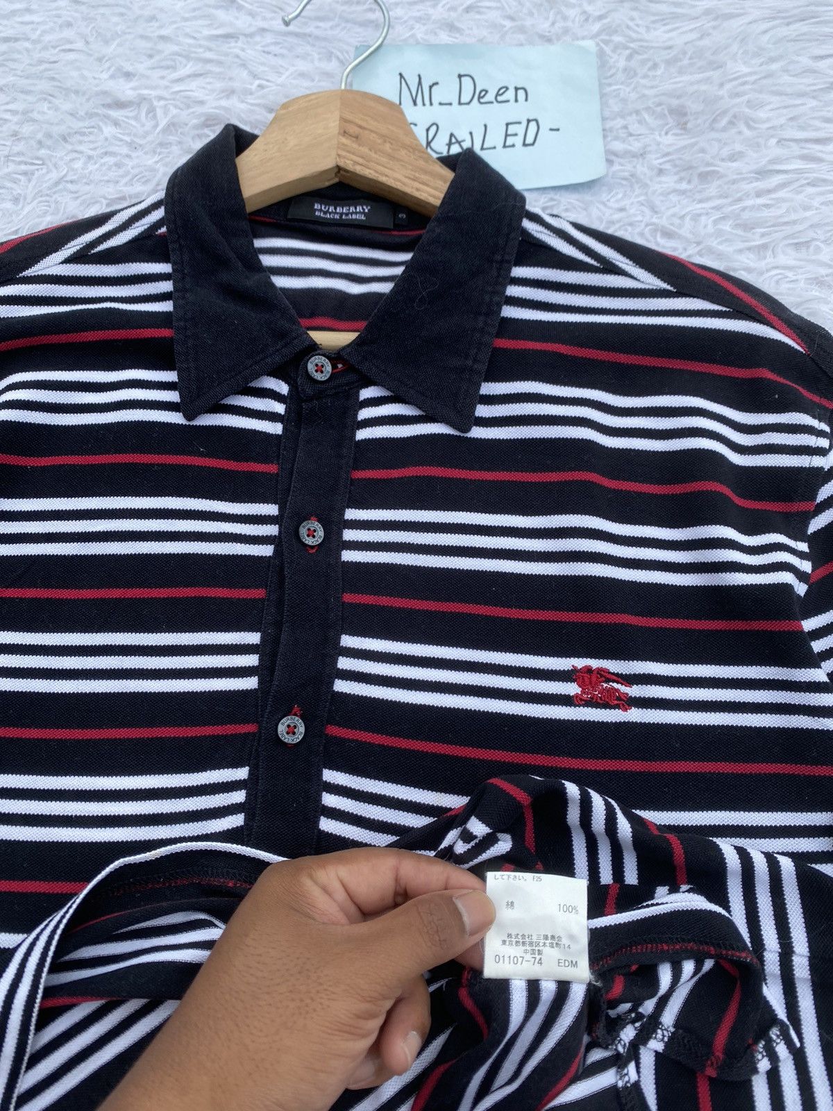 Burberry Rare Vintage Burberry Black Label Stripes Polo Tee Size US M / EU 48-50 / 2 - 13 Thumbnail