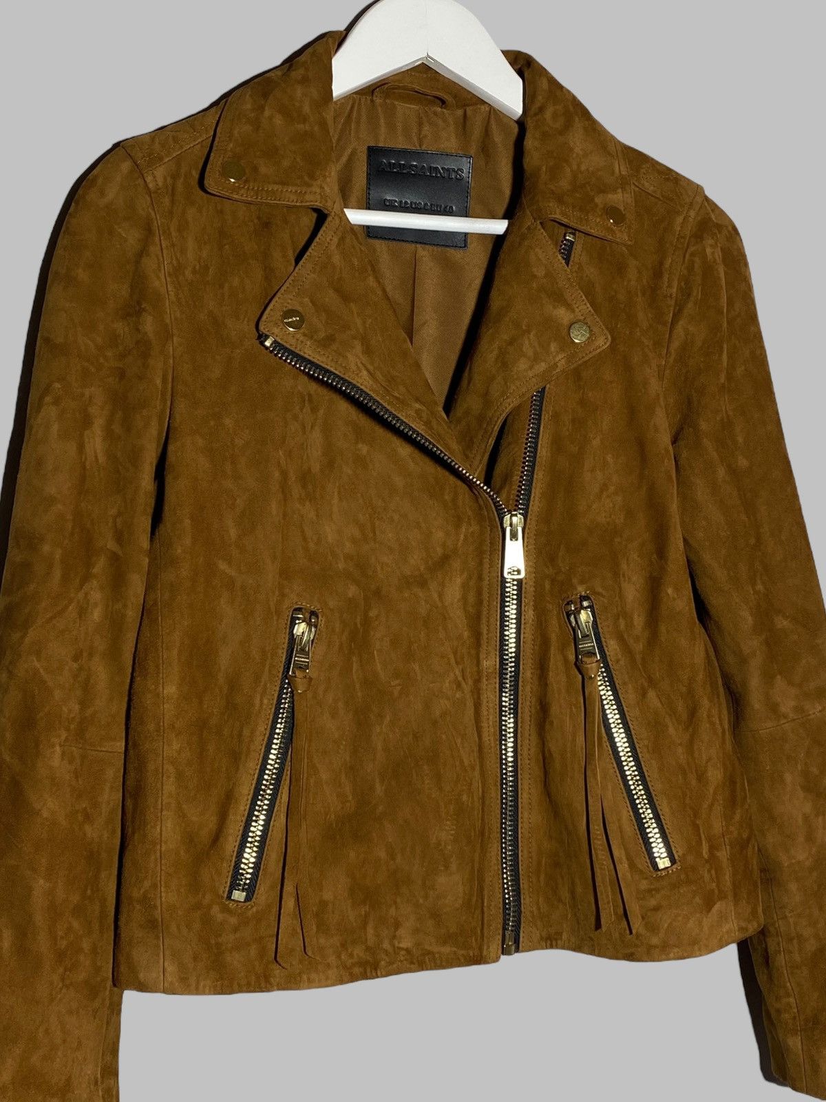 Allsaints All Saints Suede Dalby Biker Leather Jacket Size M / US 6-8 / IT 42-44 - 3 Thumbnail