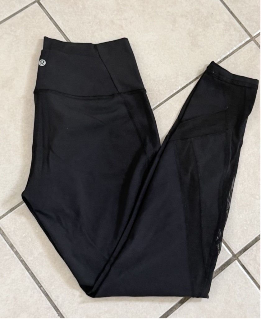 Lululemon LULULEMON WUNDER UNDER HIGH RISE TIGHT 28”MESH BLACK SIZE 10 Size 32" / US 10 / IT 46 - 6 Thumbnail