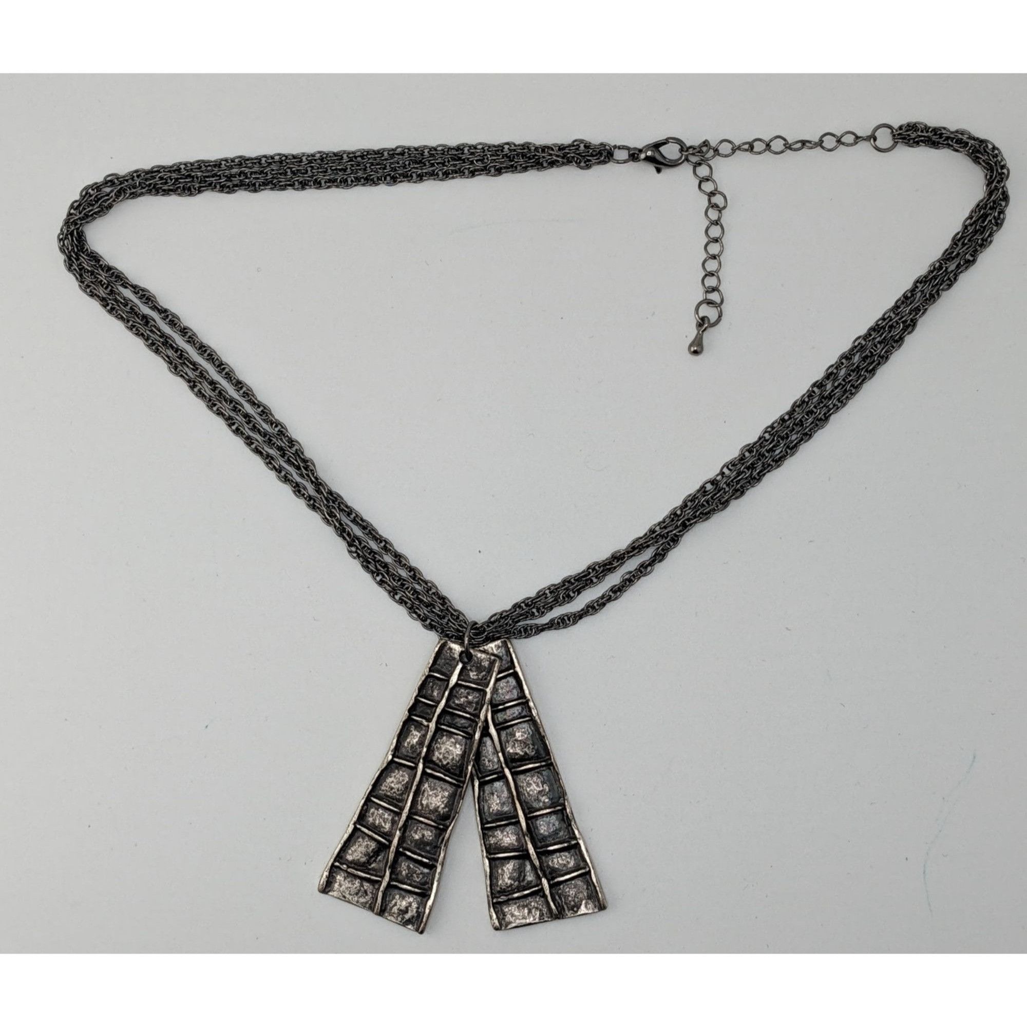 Other Brutalist Abstract Silver-Tone Pendant Necklace Size ONE SIZE - 5 Thumbnail