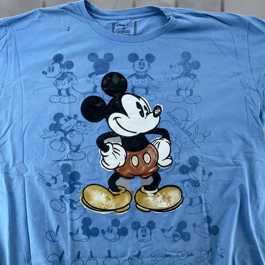 Disney Disney Mickey Mouse Shirt Blue 2XL Disney Store Organic Cotton Tee Mens Size US XXL / EU 58 / 5 - 1 Thumbnail