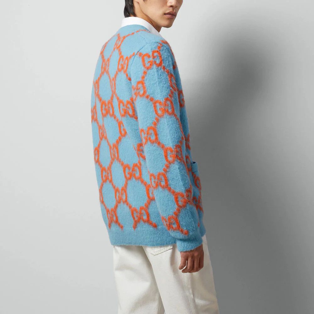 Gucci o1s1wg111025 Wool Cardigan With GG Intarsia in Multicolor Size US XL / EU 56 / 4 - 5 Thumbnail