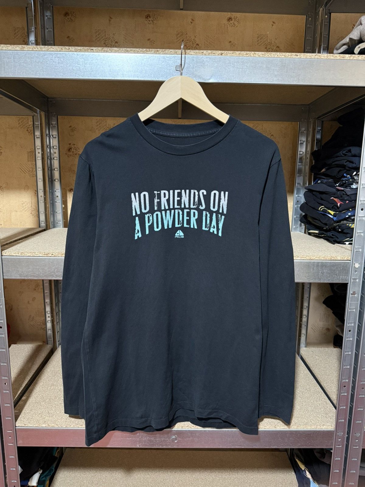 Nike × Nike ACG × Vintage Vintage Nike ACG No Friends On A Powder Day Longsleeve Tee Size US M / EU 48-50 / 2 - 1 Thumbnail