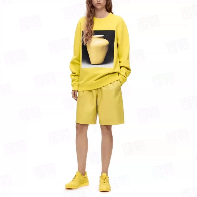 Loewe LOEWE Yellow cotton printed round neck hoodie Size US S / EU 44-46 / 1 - 9 Thumbnail