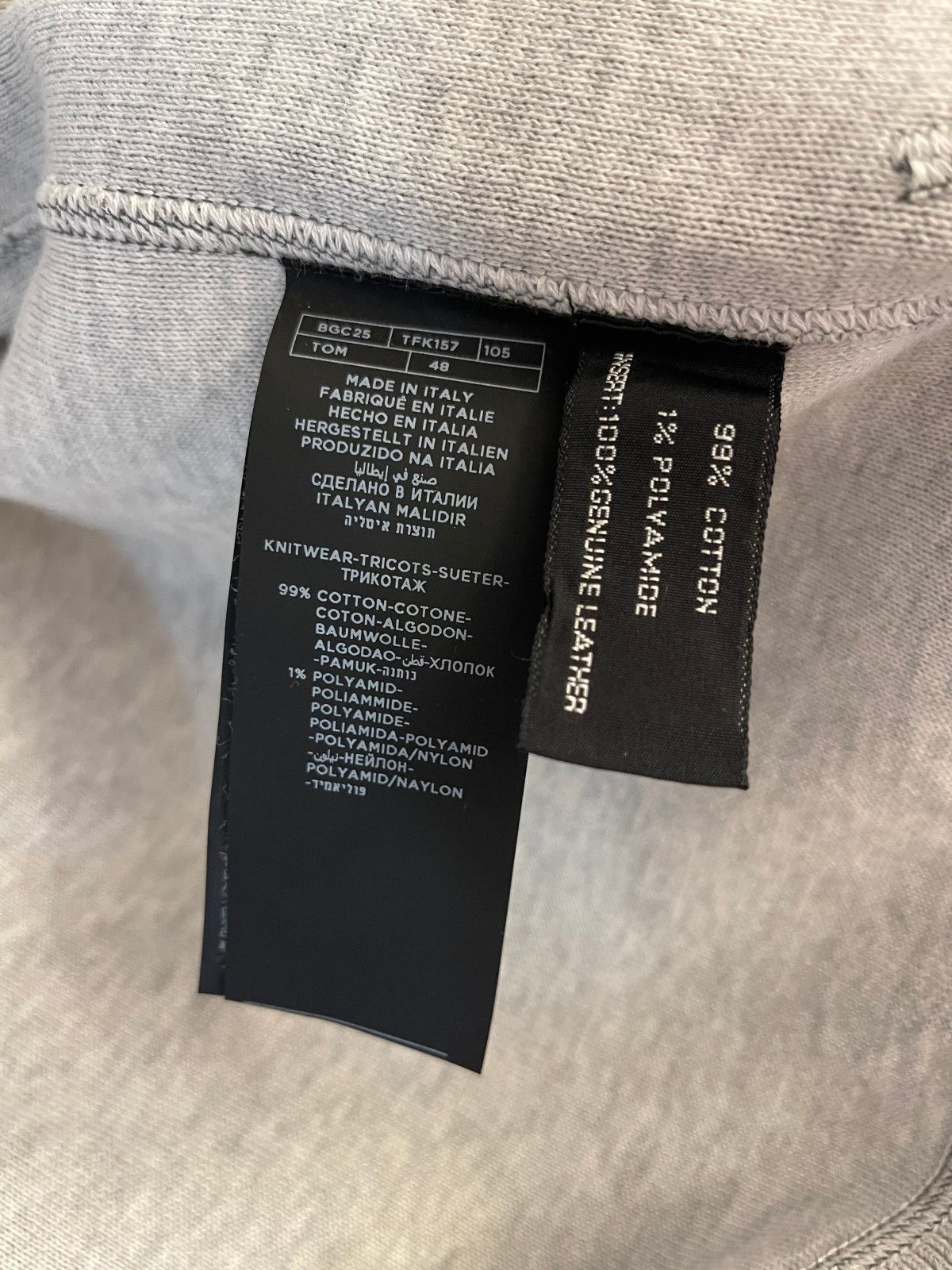 Tom Ford TOM FORD / Charcoal Grey Hooded Cotton Zip-Up Jacket / 48 Size US M / EU 48-50 / 2 - 11 Thumbnail