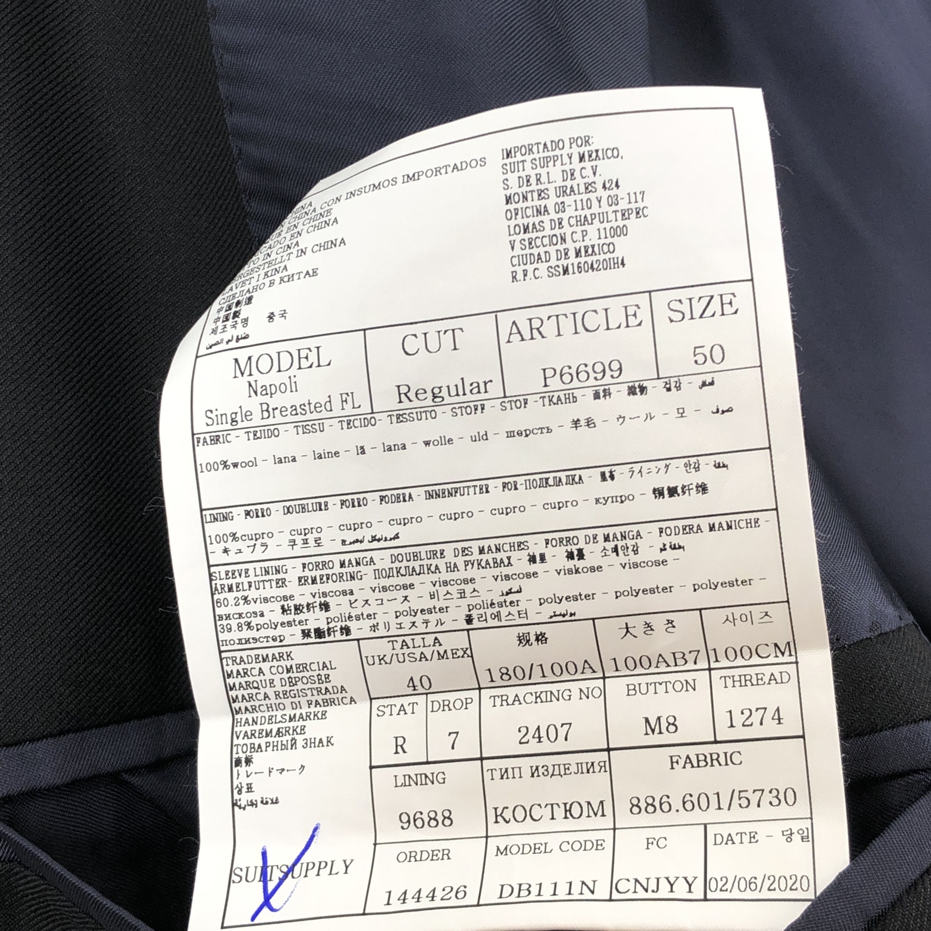 Suitsupply Napoli Single Breasted Wool Blazer Size EU:50; UK:40; US:40R Size 40R - 9 Thumbnail