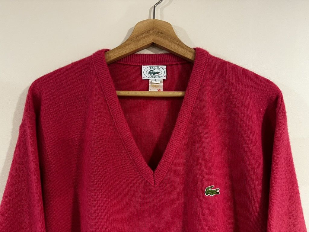 Lacoste x IZOD Pink V-Neck Pullover Sweater Vintage Size US L / EU 52-54 / 3 - 2 Thumbnail