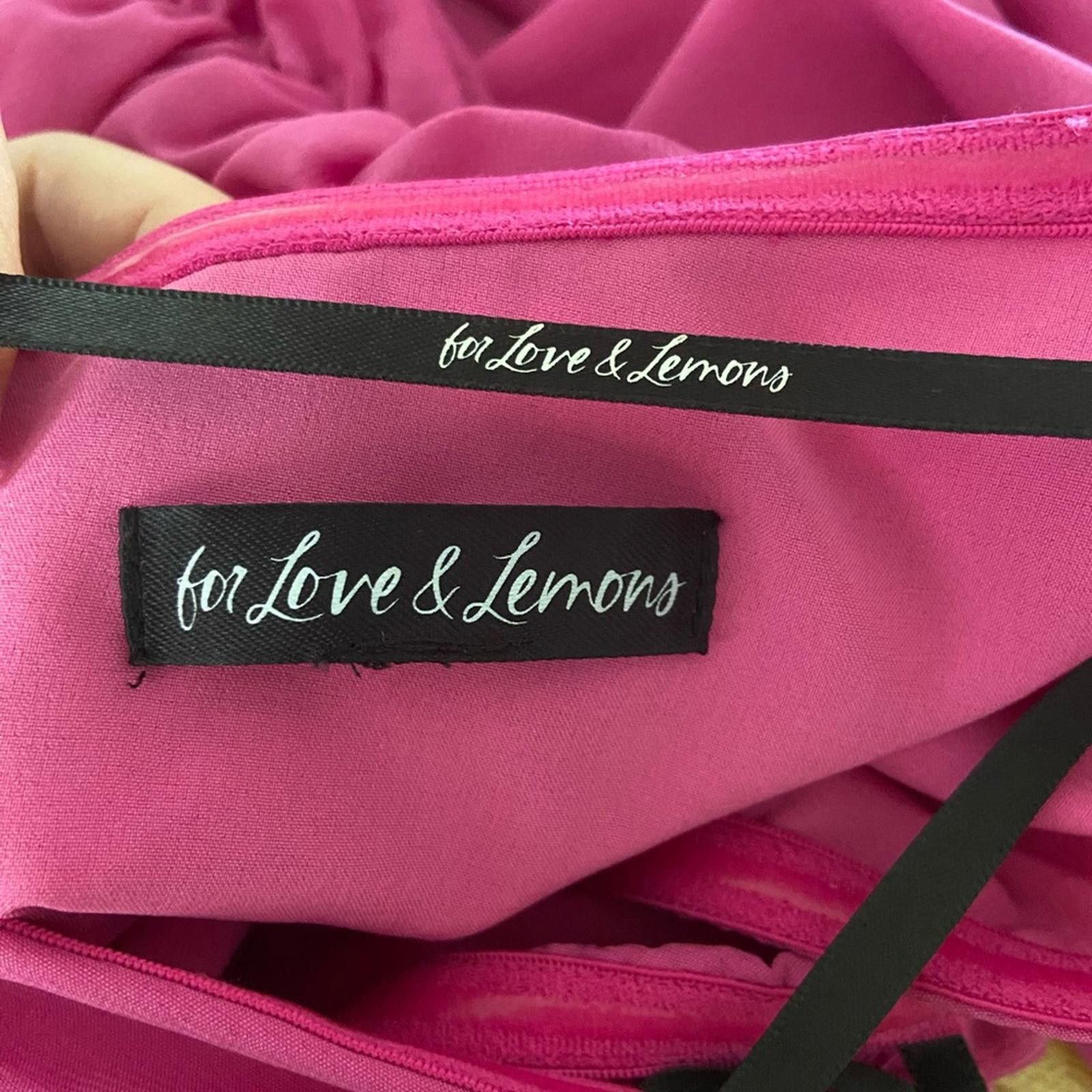 Designer For Love & Lemons Pink Ruched Mini Dress Womens Size XS/S Size XS / US 0-2 / IT 36-38 - 3 Thumbnail