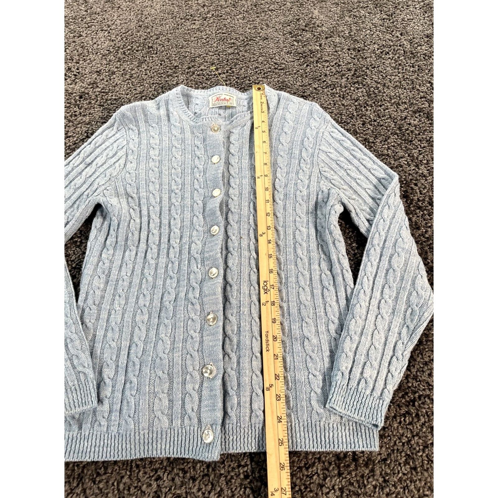 Vintage VINTAGE Rosanna Cardigan Woman L Orlon Acrylic Knit Lace Powder Blue 1970s Granny Chic Womens Size L / US 10 / IT 46 - 2 Thumbnail