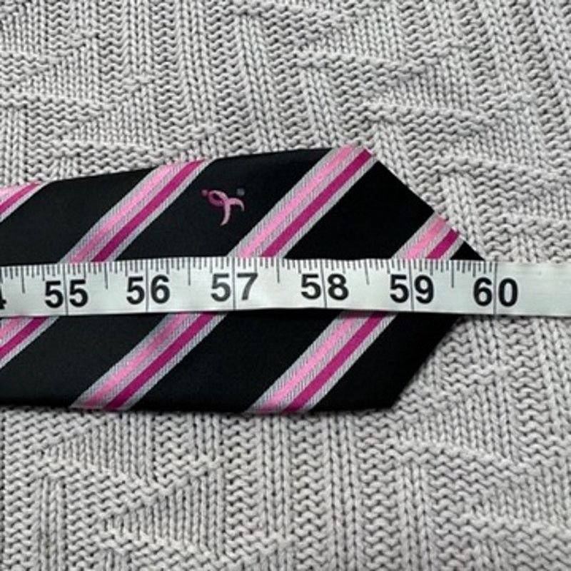 Other Susan G Komen pink black striped breast cancer awareness tie Size ONE SIZE - 4 Thumbnail