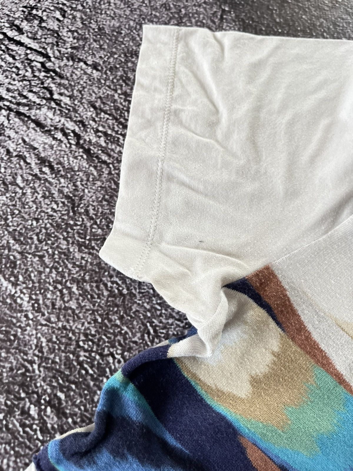 Missoni MISSONI Asymmetric Striped White T Shirt L Tee Size US L / EU 52-54 / 3 - 3 Thumbnail