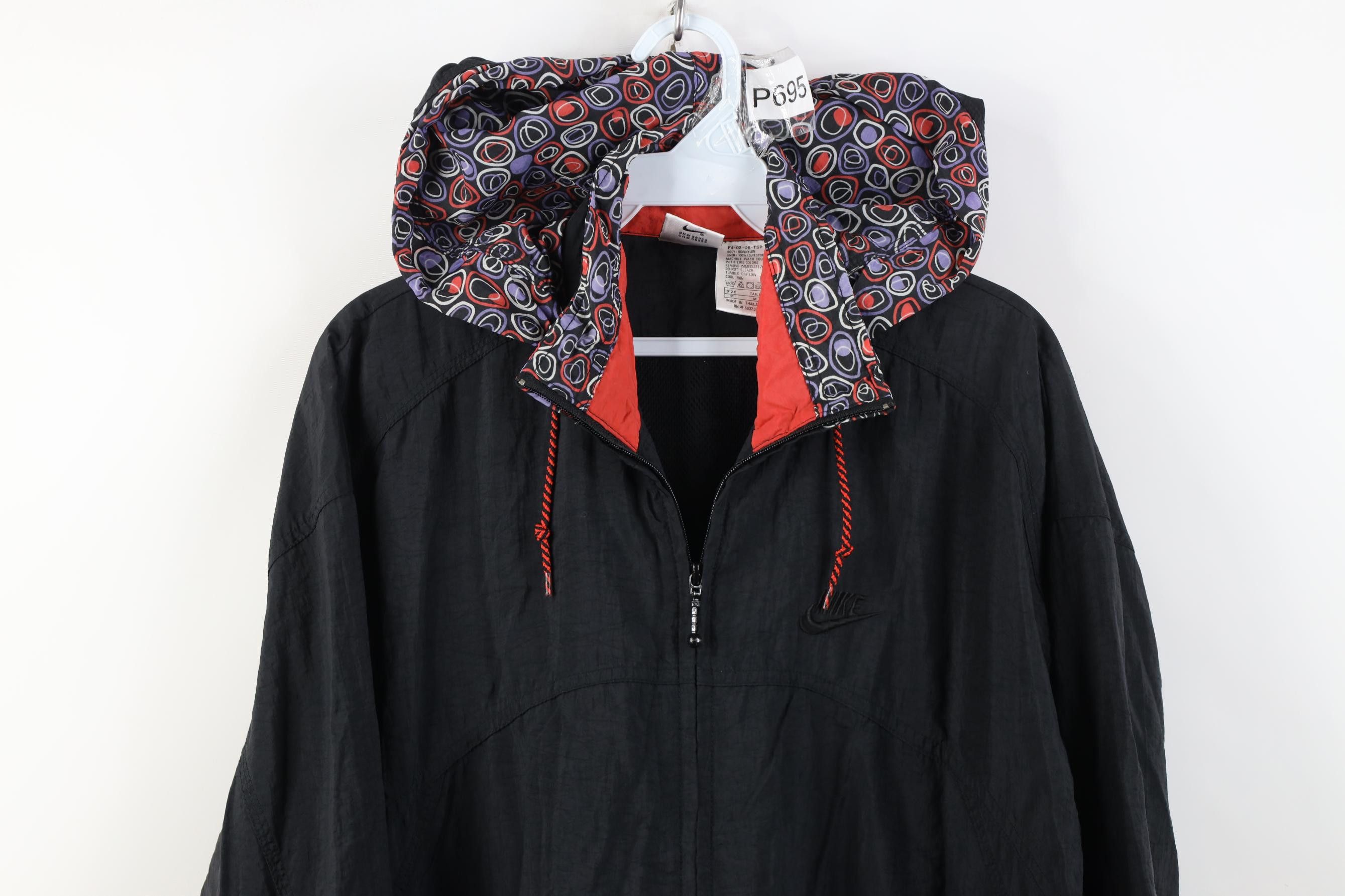 Nike Vintage 90s Nike Spell Geometric Hooded Windbreaker Jacket Size M / US 6-8 / IT 42-44 - 2 Thumbnail