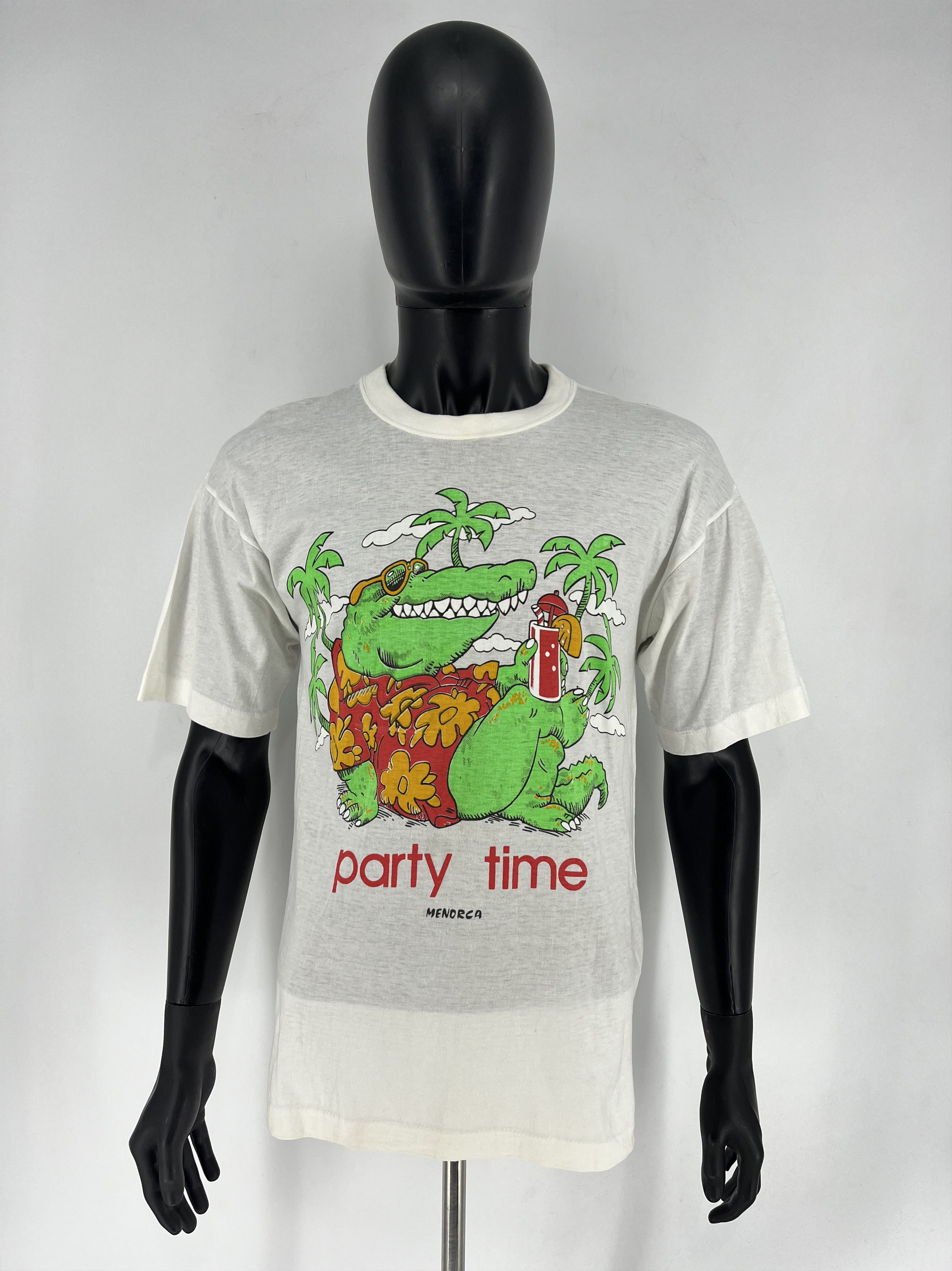 Vintage Vintage 1986 Party Time Crocodile Shirt Single Stitch Size US M / EU 48-50 / 2 - 2 Thumbnail