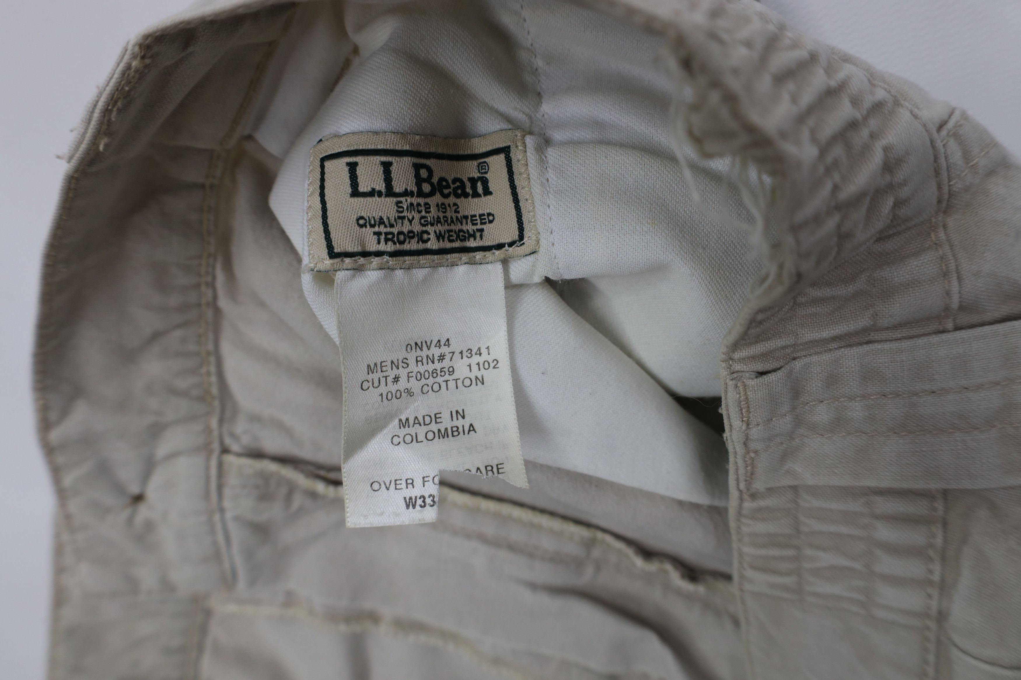 L.L. Bean Vintage 90s LL Bean Tropic Weight Wide Leg Cargo Pants Size US 33 - 9 Thumbnail