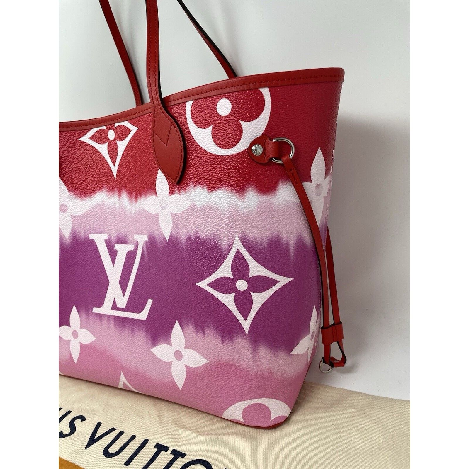 Louis Vuitton Louis Vuitton Neverfull Tote MM Pink/Red/White Canvas Size ONE SIZE - 5 Thumbnail
