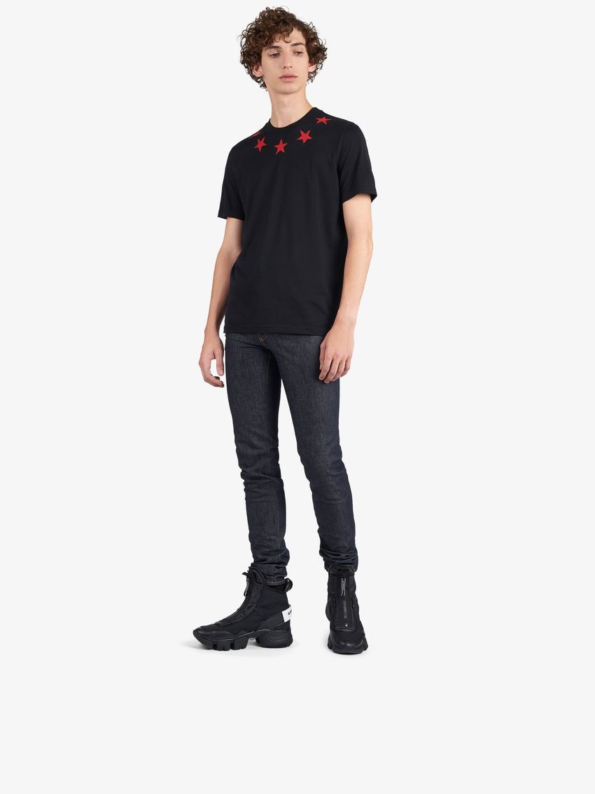 Givenchy Black and Red Cracked Stars T-Shirt Size US S / EU 44-46 / 1 - 4 Thumbnail