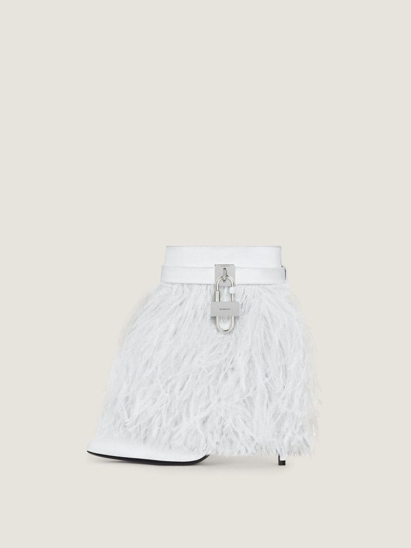 Givenchy o1w1db10326 Shark Lock Stiletto Ankle Boots in White Size US 9 / IT 39 - 4 Thumbnail