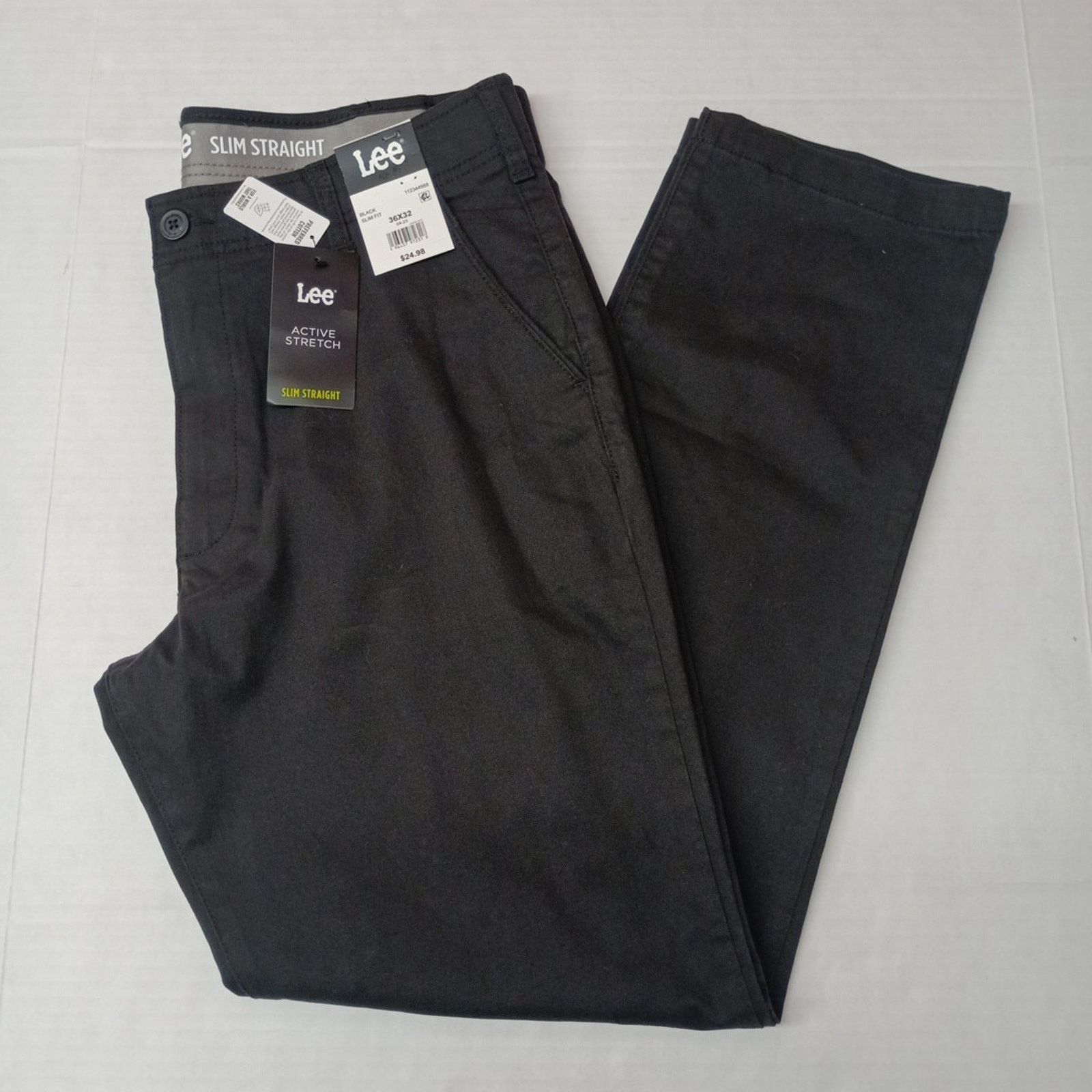 Lee Lee Flat Front Chino Pants Men's 36x32 Black Slim Fit Size US 36 / EU 52 - 1 Thumbnail