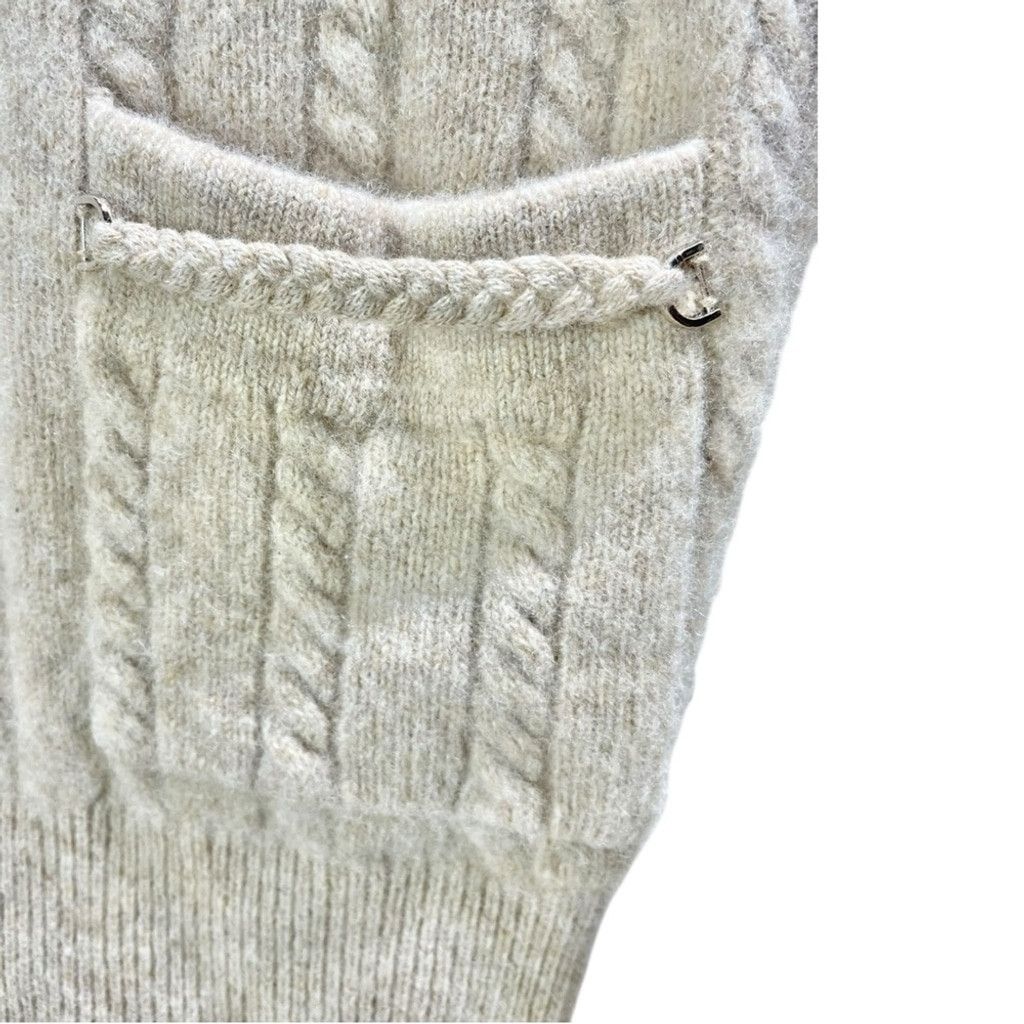 Sandro Sandro Gotham Oversized Collar Beige Wool Sweater 0 (XS) Size XS / US 0-2 / IT 36-38 - 7 Thumbnail