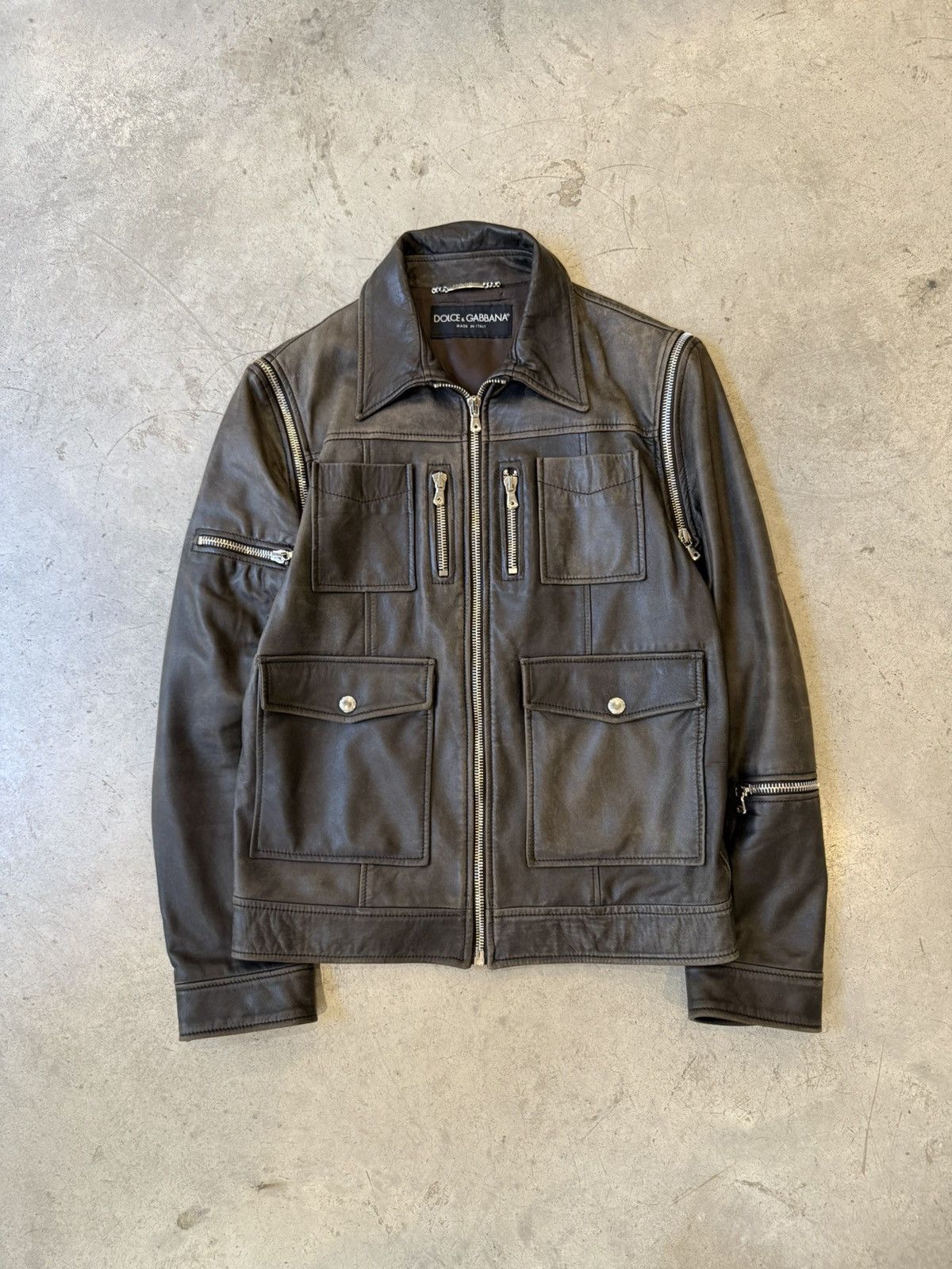 Dolce & Gabbana Archive Dolce & Gabbana Convertible Multi-Zip Leather Jacket Size US M / EU 48-50 / 2 - 1 Thumbnail