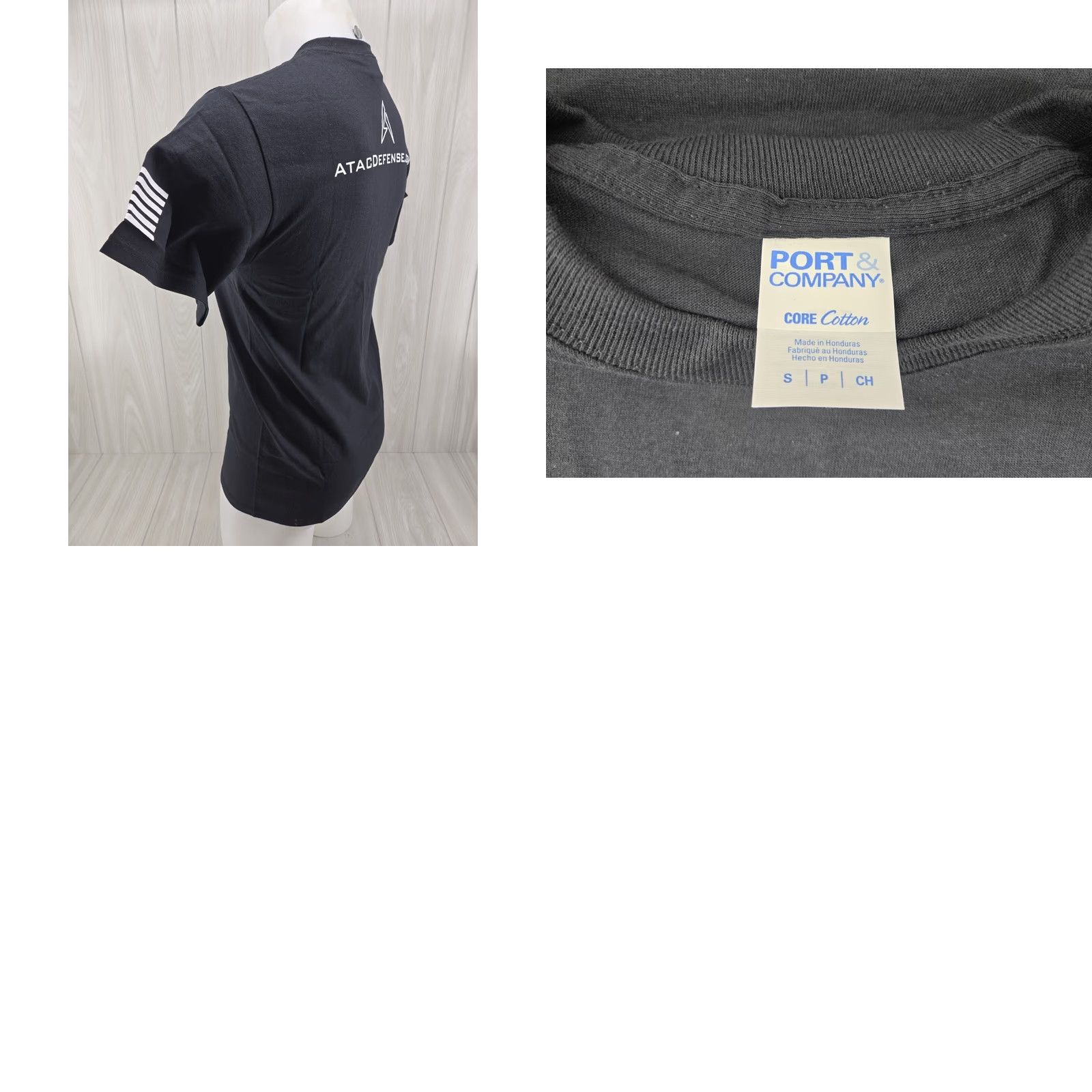 Port & Company Port & Company ATAC Defense Black Shirt Mens Small Short Sleeve T-Shirt Crew Neck Cotton Logo Easy Care Regular Fit Size US S / EU 44-46 / 1 - 8 Thumbnail