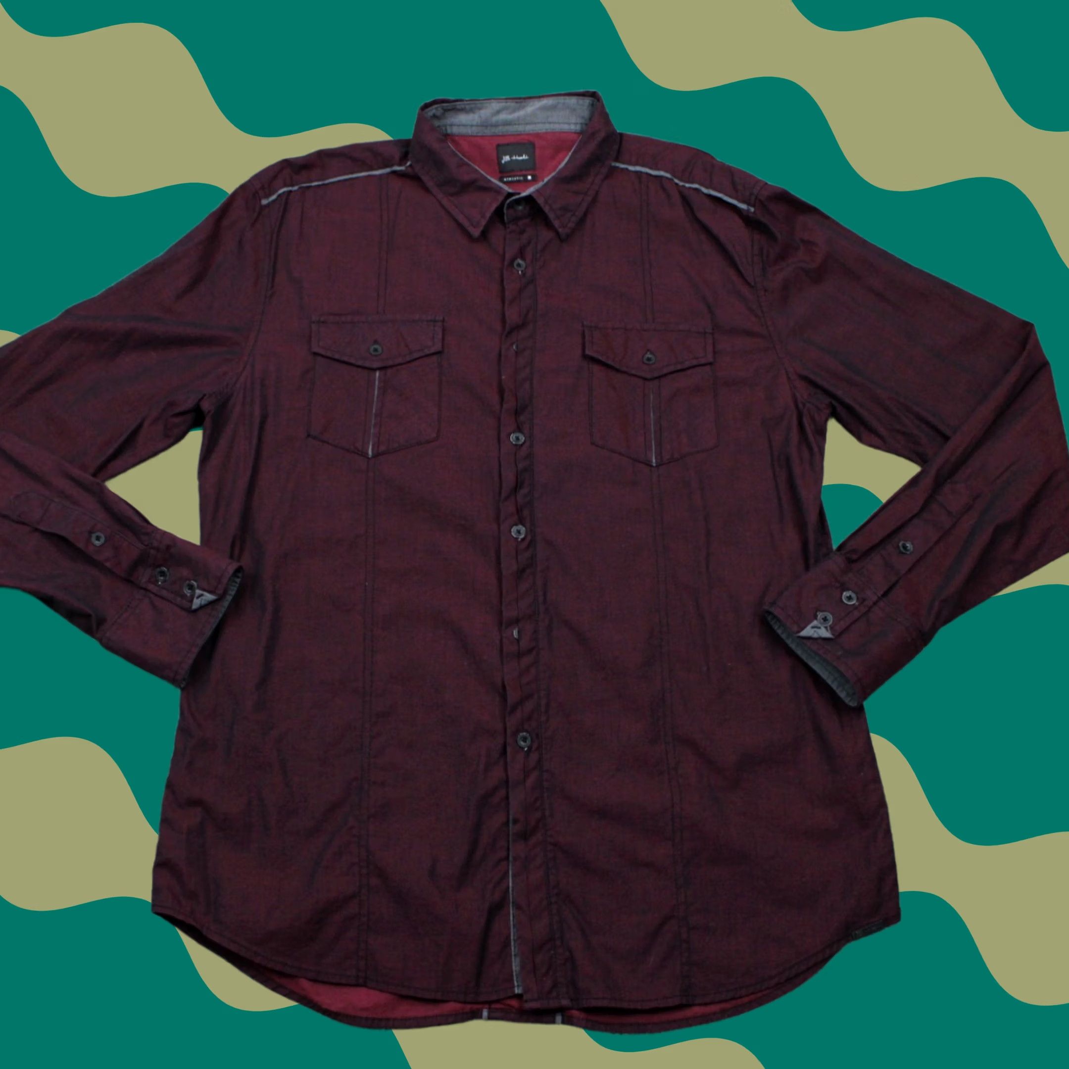 Vintage J.B. Holt Athletic Fit Shirt Mens Large Red Cotton Stretch Long Sleeve Button Up Size US L / EU 52-54 / 3 - 1 Thumbnail