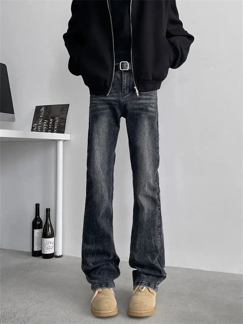 Japanese Brand Retro straight leg washed zipper jeans Size US 32 / EU 48 - 1 Thumbnail