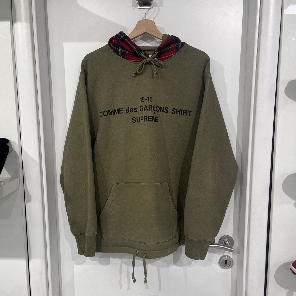 Comme des garcons supreme olive hoodie best sale